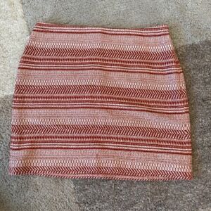 Banana Republic Red White Chevron Stripe Cotton Mini Skirt 4 211675-01 SUM16